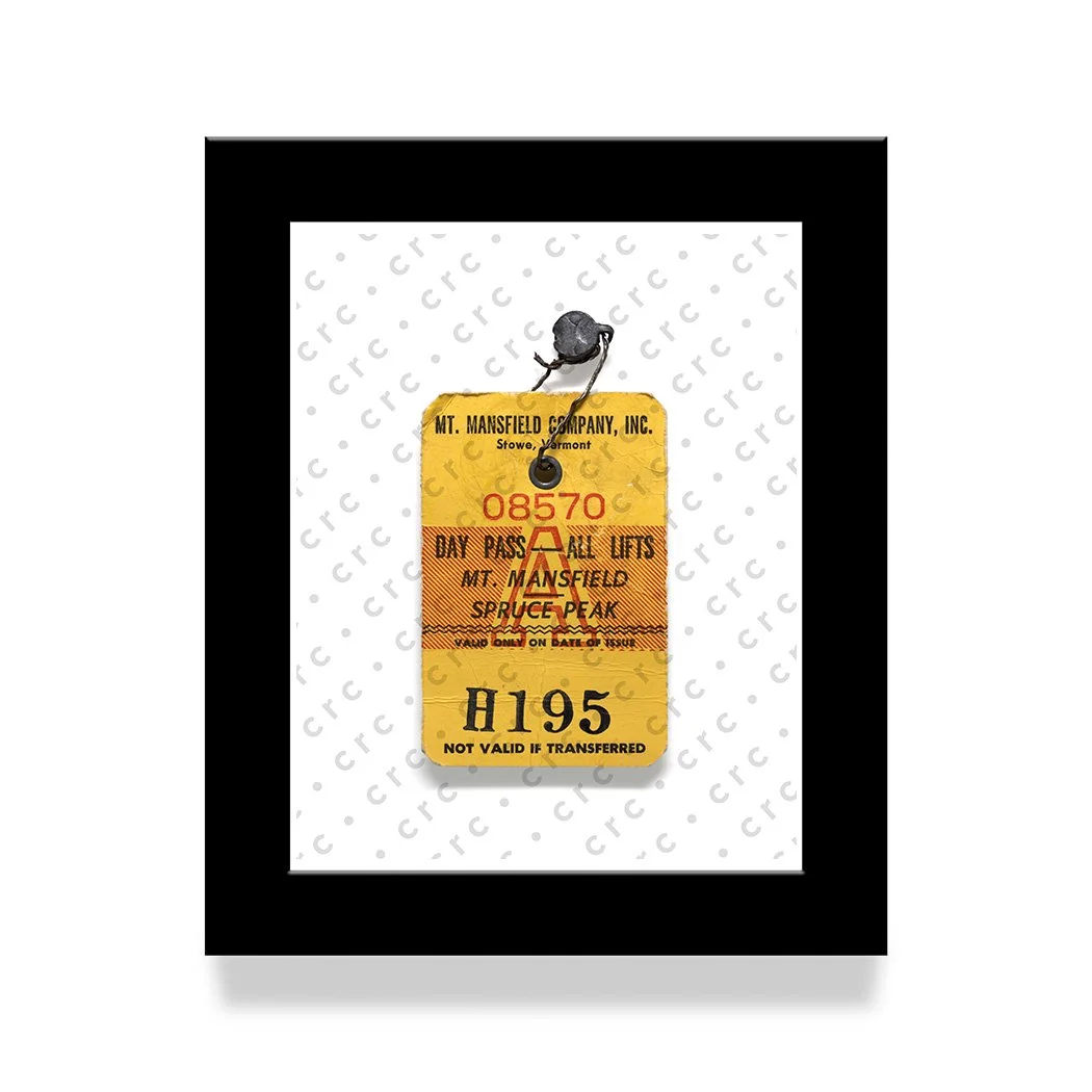 Stowe | 1960's (Yellow) Vintage Ski Lift Ticket Print — c r c